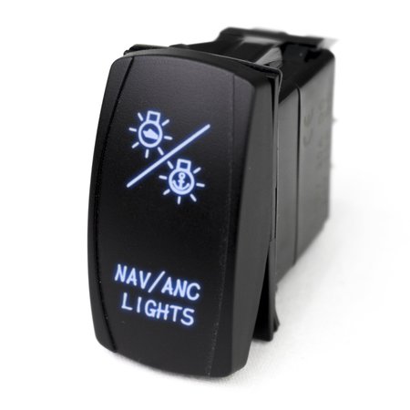 MARINE SPORT LIGHTING Led Rocker Switch W/ Blue Led Radiance (Nav Lights) MSTLS27B